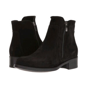 LA CANADIENNE Daria Double Zip Black Suede Ankle Boots & Booties 8.5